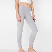 American Apparel 8328 Cotton Spandex Jersey Legging, Heather Grey, L