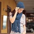 NOVICA 100% alpaca scarf and hat, 'Periwinkle Blue'