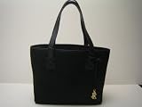 Lauren Ralph Lauren - Lauren By Ralph Lauren Embossed Jacquard Black Tote (Suede and Leather Trim and Straps)