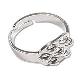 Silver Plated Adjustable Ring Blank With 8 Loops (12) 85004