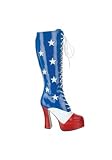 Star-Spangled Knee-High Boot With 5 Inch Heel.