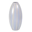 Handmade Terracotta Lavender Purple Vase with Beige Stripes