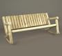 72" Natural Cedar Log-Style Outdoor Wooden Triple High-Back Rocking Chair