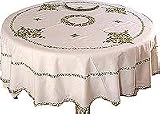 ShalinCraft Embroidered Table Cloth and Napkins with Colorful Kashmir Embroidery Dia: 70
