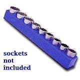 1/2 In Drive Shallow / Deep Socket Organizer w/ Magnetic Base - Neon Blue