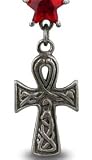 Key of the Nile Ankh Cross Navel Ring with Red Stone