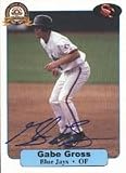 Gabe Gross, Dunedin Blue Jays - Blue Jays Affiliate, 2001 Denton Hanna Autographed Card
