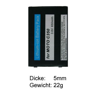 Standard-Akku 3,6V 650 mAh Li-Ion f&uuml;r Motorola C350/ C353/ C450/ Preisvergleich