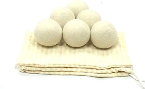 100% Premium Soft Sheep Wool Dryer For Trockner 6-Pack XL Handmade All Nature Fabric Softener