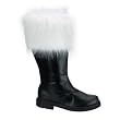 Black Santa Boot Holiday MENS SIZING Christmas White Faux Fur Trim Santa Costume