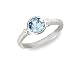 14k White Gold Blue Topaz & Diamond Accent Side Stones Ring, Size 5