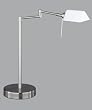 Trio Gelenk Halogen Tischleuchte Touch me Nickel matt Glas opal matt Höhe 40 cm