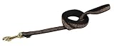 Fido Finery Lead - 1 in. x 6' - Black Faux Jag