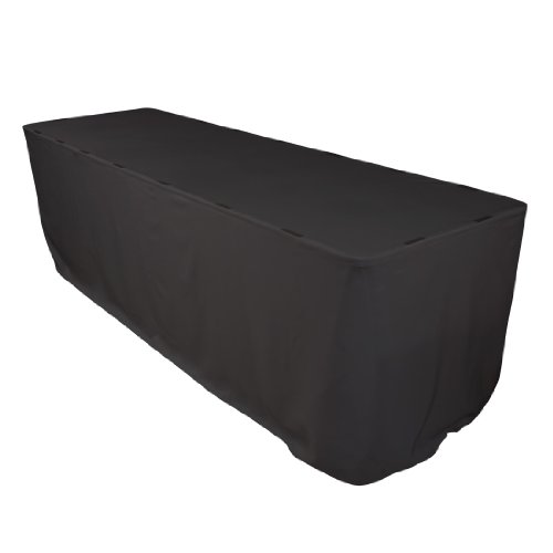 17 Foot Plain Polyester Table Skirt Black