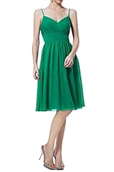 Short Chiffon Spaghetti Strap  Bridesmaid Dress/Party Dress  With Ruffles