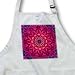 Flower Power Magic Magenta Mandala - BLACK Full Length Apron With Pockets 22w X 30l