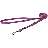 Rogz Utility Small 3/8-Inch Reflective Nitelife 6-ft Long Fixed Dog Lead, Pink