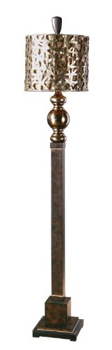 Floor Lamp with Dark Wood Tone Base