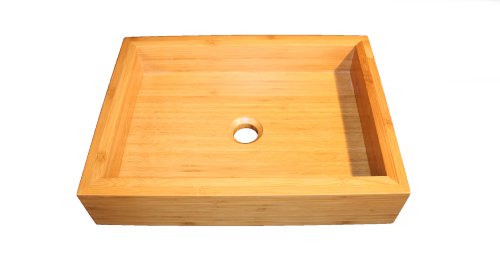 Rectangular Bamboo Vessel Sink Top Mount