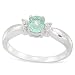 18K White Gold 0.231ct Tourmaline & Diamond Ring - Size N