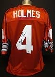 Santonio Holmes Autographed Red Custom Jersey Ohio State Buckeyes and Pittsburgh Steelers Star (Unframed)