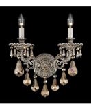 Schonbek 6942-48A Sophia 2 Light Wall Sconce in Antique Silver with Clear Swarovski Spectra crystal