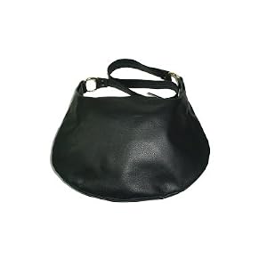 Leather Smaller Hobo Sling Handbag in Black Made in the USA and Buttery Soft