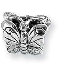 Polished Butterfly Charm in Silver for 3mm Charm Bracelets