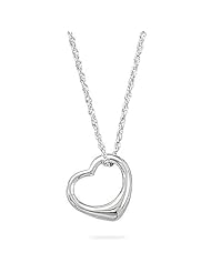 18 Inch Necklace with Floating Heart Pendant