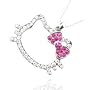 Licensed Sanrio Hello Kitty Large White Face Bow Star Charm Necklace