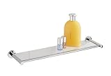 Wenko 17810100 Glasablage Elegance Power-Loc - Befestigen ohne Bohren, Glas, Chrom, 51.5 x 4 x 13.5 cm