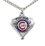 Chicago Cubs Chain Necklace & Enameled Pewter Pendant - MLB Baseball Fan Shop Sports Team Merchandise