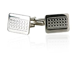 Edgy Metallic Silver Tone Cufflinks by Cuff-Daddy
