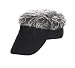 Flair Hair Black Visor with Gray Hair