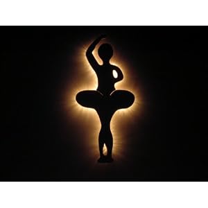 Ballet Dancer Wall Art, Soft Pink Color, Wood Construction with Backlight, Made in USA by Fun Shadows