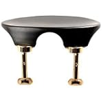 Flat Flesch All-Size Viola Chinrest - Ebony with Gold-Plated Hill Bracket