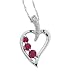 14K White Gold Created Ruby and Diamond Journey Pendant