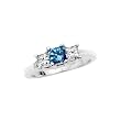 3 Diamond Princess Cut Anniversary Band 2 ct. in 14K White Gold with Blue Center Diamond