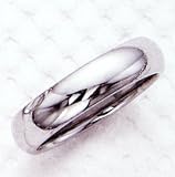 Mens 6MM 14kt white gold wedding band