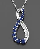 14k White Gold Sapphire (3/4 ct. t.w.) & Diamond Accent Journey Pendant