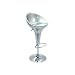 Baxton Studio Plastic Adjustable Bar Stools, Silver, Set of 2