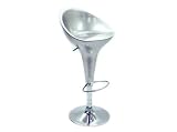Baxton Furniture Studios Plastic Adjustable Bar Stools, Silver, Set of 2