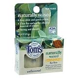 Tom's of Maine Naturally Waxed Antiplaque Flat Floss, Unflavored, 32-Yard Rolls (Pack of 6)
