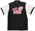 Lady Boss Bowling Shirt White & Black Retro Bowler