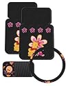 Pooh Paradise Floor Mats, Steering Wheel Cover and CD Visor 4pcs Combo Set