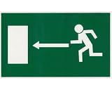 Produkt-Bild: Hinweisschild gr&uuml;n *Fluchtweg / Notausgang links* / Format: 250 x 150 mm