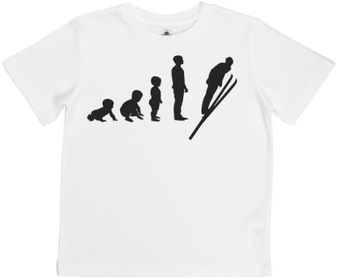 Phunky Buddha - Evolution to a Ski Children's T-Shirt Top 9-11 yrs - White
