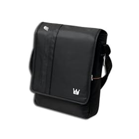 CaseCrown Vertical Multi Pocket Messenger Bag - Black for HP Compaq Mini 110c 10.1 inch Netbook