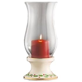 Lenox Holiday Gatherings Hurricane w/Pillar Candle