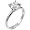 Solitaire Engagement Ring in Silver and Cubic Zirconia - size 6